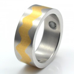 Inel magnetic placat cu aur VOX 8002