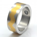 Inel magnetic placat cu aur VOX 8002